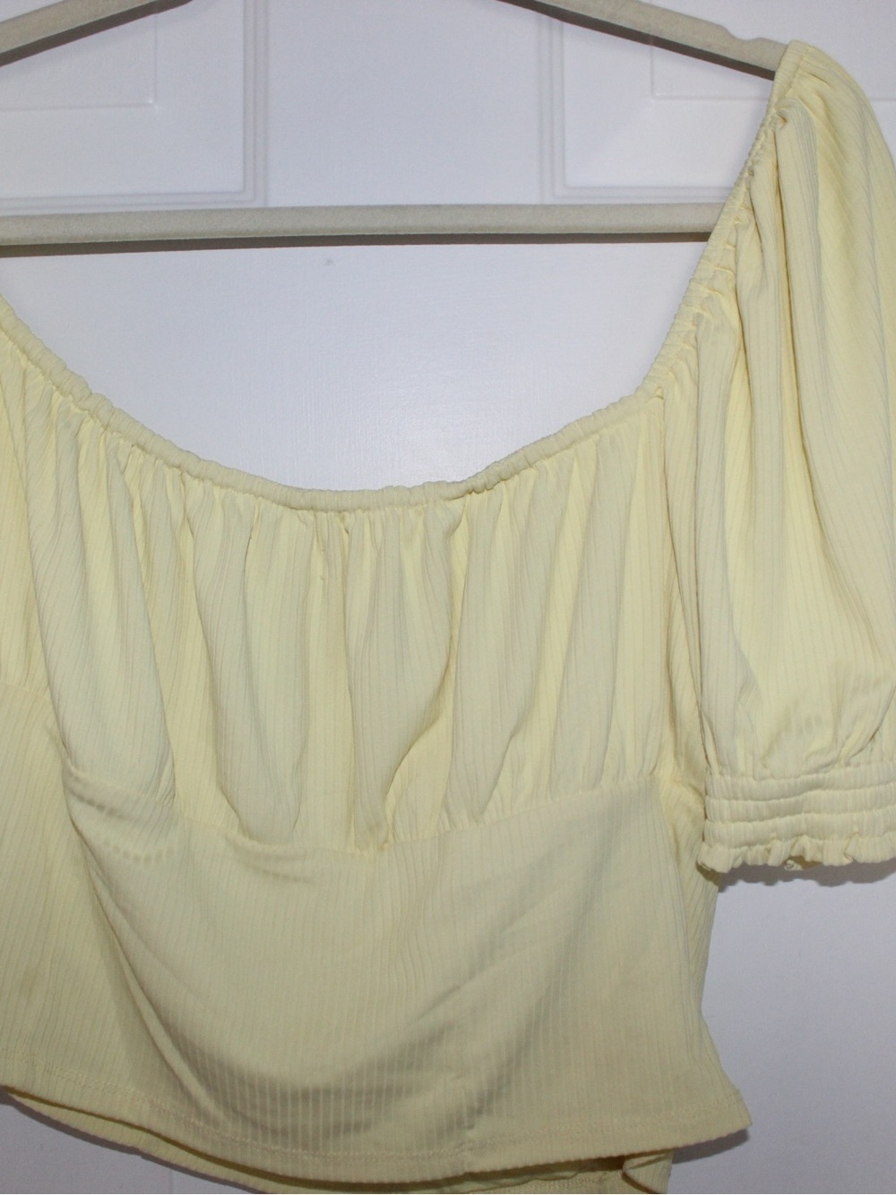 Lovers + Friends Pale Yellow Puff-Sleeve Tie-Front Peasant Top - Picture 9 of 9